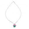 Ruby and Chalcedony Drop Pendant Necklace